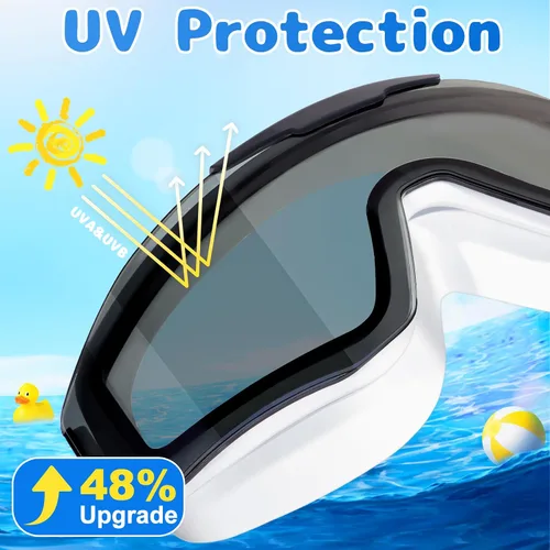 Miniatura 5 de EverSport - Paquete de 2 gafas de natación para niños de 8 a 16 años, capa extra de silicona, gafas de natación para niños, adolescentes, jóvenes