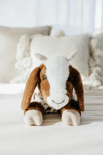 Miniatura 2 de The Petting Zoo Peluche de cabra de peluche, regalos para niños, animales salvajes de la vida silvestre, juguete de peluche de cabra, 24 pulgadas