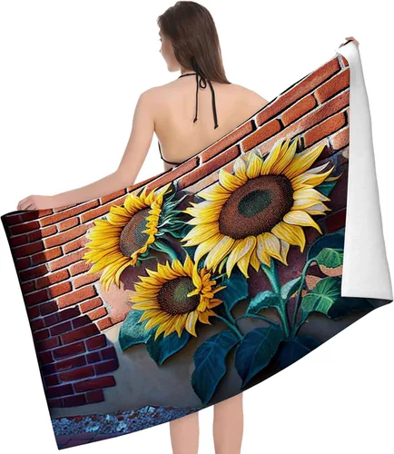 Miniatura 20 de Toalla de playa y piscina, toalla de playa grande suave y absorbente para natación, deportes, playa, gimnasio, 32 x 52 pulgadas