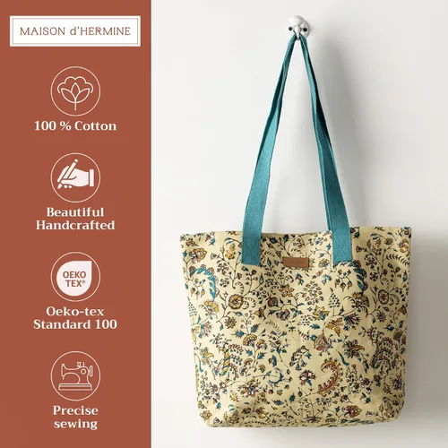Miniatura 2 de Maison d' Hermine - Bolsa de lona de algodón reutilizable para mujeres, con asa para el hombro, bolsas a granel para compras y viajes