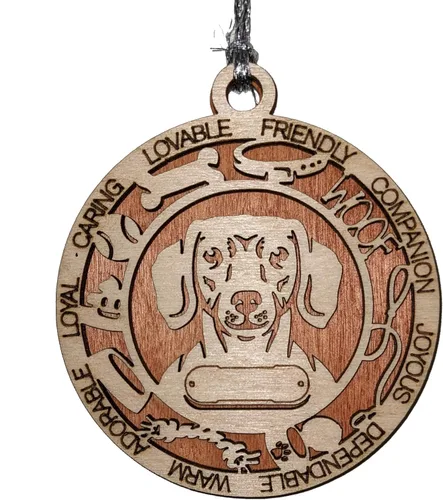 Miniatura 91 de Adorno de Navidad personalizado de madera para perro de 3 pulgadas, nombre y texto personalizables, hecho a mano en Estados Unidos, diseño de corte