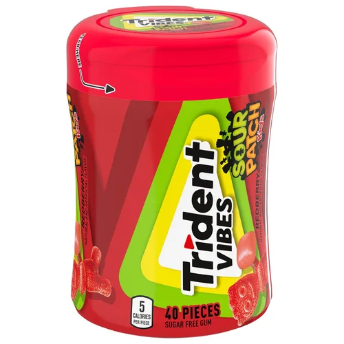 Miniatura 9 de Trident Vibes SOUR PATCH KIDS Redberry - Goma de mascar sin azúcar, botella de 40 piezas (paquete de 2)