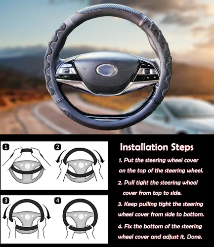 Miniatura 8 de XHRING Funda para volante de automóvil para Toyota Tacoma 2012-2025 4Runner 2010-2025 Tundra 2000-2025 Sequoia 2014-2024 2/4 puertas SR5 Trail
