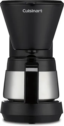 Cuisinart - Cafetera de 5 tazas con jarra de acero inoxidable, máquina de café con depósito de agua extraíble, filtro de agua de carbón, función de