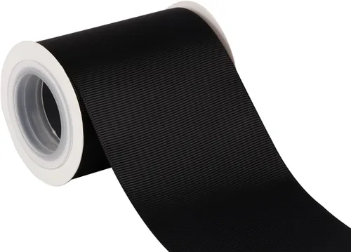 Cinta de grogrén de 3 pulgadas de 5 yardas, juego de rollos para banda de silla, envoltura de regalo, recuerdo de fiesta, decoración del hogar, Negro