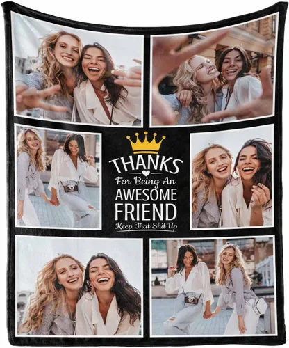 Miniatura 11 de Manta de collage de fotos personalizada con mensaje de amor y nombres, manta suave para niñas y hermanas, sofá cama, 30 x 40 pulgadas