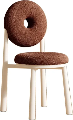 Miniatura 24 de Donut Dining Chairs,Makeup Chair,Kitchen Room Chairs Nordic Back, Dining Room with Metal Legs,Living Room Chair for Home Bedroom Cream Wind Brownish