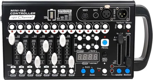 Miniatura 8 de Controlador Dmx de batería con Midi, controlador Dmx portátil para luces de cabeza móvil, consola de iluminación controlador Dmx 192, controlador