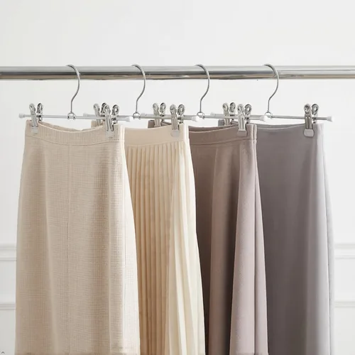Miniatura 4 de Mawa by Reston Lloyd - Percha antideslizante que ahorra espacio para pantalones y faldas con dos clips, estilo K/40D, juego de 10, 15 3/4 pulgadas