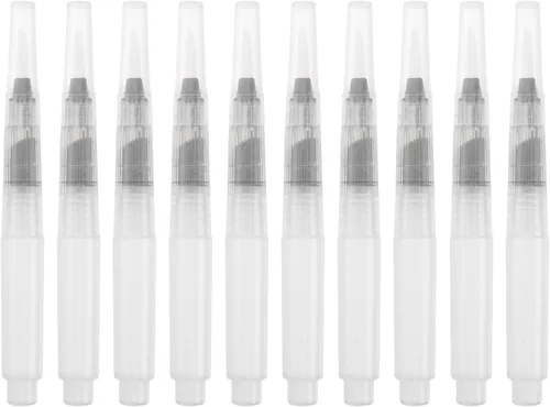 TEHAUX Juego de 6 bolígrafos de acuarela, cepillo de agua recargable para flujo de tinta controlado, dibujo de pintura suave, adecuado para niños,