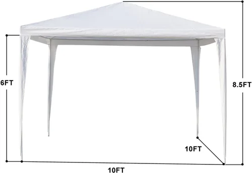 Miniatura 9 de VERYKE - Carpa de campaña para exteriores de 10 x 10 pies, toldo blanco, para patio, fiesta, boda, impermeable, para barbacoa, eventos, con 3