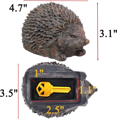 Miniatura 7 de Ocultar una llave de repuesto para erizo al aire libre, impermeable, soporte para llaves de roca falsa, caja de bloqueo de almacenamiento secreta
