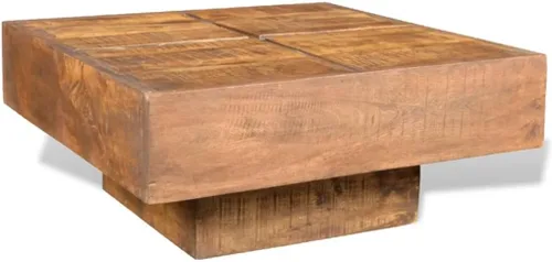 Miniatura 4 de Mesa de centro mesa de Centro para salaMesa de centro cuadrada marrón Madera maciza de mangoAdecuado para dormitorios, salas de estar y comedores