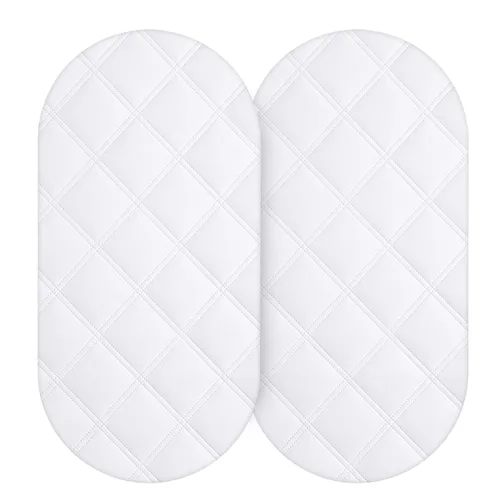 Miniatura 8 de Yoofoss Funda Impermeable para Colchón de Moisés Paquete de 2 Se Ajusta a Colchón de Moisés Rectangular, Protector de Colchón de Moisés para Bebé