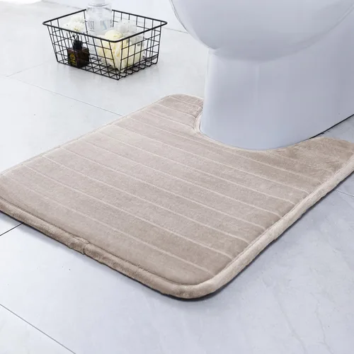 Miniatura 32 de SWEMSTAR Alfombra de baño de espuma viscoelástica con alfombra de inodoro, tapete de baño absorbente de agua para suelo de baño, antideslizante