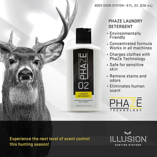 Miniatura 4 de PhaZe 2 Detergente para ropa - Sistema de control de aroma y eliminación de olores #1 Deer Hunter - 8 onzas