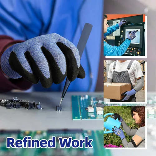 Miniatura 7 de Schwer A4 AIR-SKIN - Guantes de trabajo resistentes a los cortes con extremadamente ligeros y delgados, guantes de agarre para pesca, trabajo