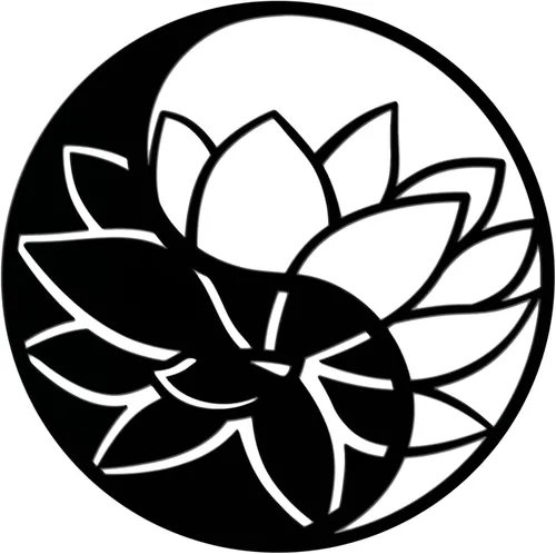 Decoración de Yin Yang de metal con flor de loto para escultura de pared, decoración de pared para colgar en la pared para el hogar, oficina, baño,
