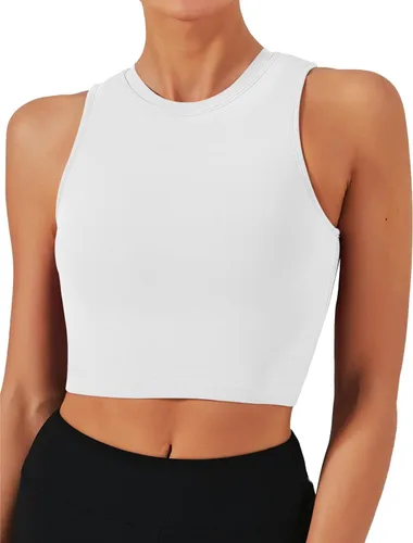 Natural Feelings - Sujetadores deportivos sin mangas con relleno extraíble para mujer ombligueras para yoga entrenamiento correr