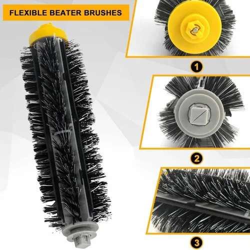 Miniatura 2 de Cepillo de cerdas de repuesto y batidor flexible compatible con iRobot Roomba 600 y 700 Series 614 618 630 635 640 645 650 652 655 660 665 670 671