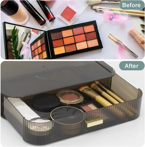 Miniatura 3 de Organizador de maquillaje con cajones apilables, organizadores y almacenamiento para tocador de baño, ideal para cosméticos, cuidado de la piel