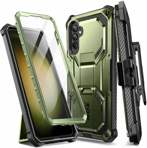 Miniatura 9 de i-Blason Armorbox - Funda para Samsung Galaxy S23 con soporte y clip para el cinturón, protector de pantalla integrado, 2 marcos frontales