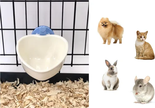 Miniatura 4 de Choco Nose Tazón de comida extraíble patentado en forma de corazón para perros, cachorros, conejos, gatos, cobayas, chinchillas, pájaros, plato