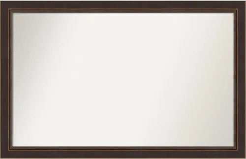 Miniatura 151 de Amanti Art Espejo de baño de bronce para sobre el fregadero, 24 x 24 pulgadas, espejo cuadrado de bronce Lara para tocador, marco de madera