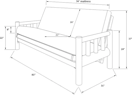 Miniatura 2 de Kodiak Futons - Marco de futón convertible en acabado natural