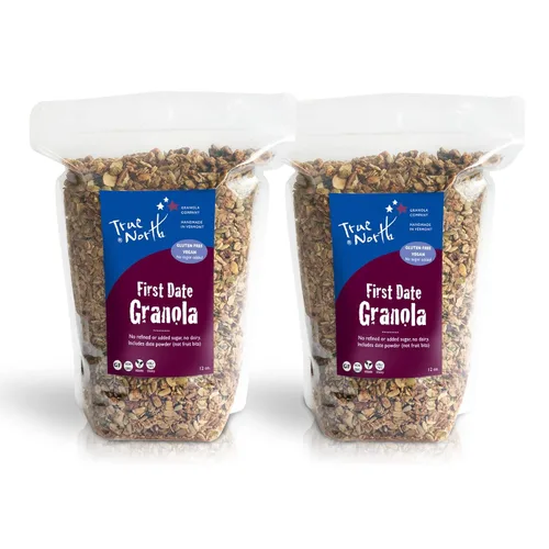 True North Granola - Granola baja en azúcar, primera cita, nuez de arce, rica en proteínas, sin gluten, vegano, sin OMG, bolsa a granel, 12 onzas
