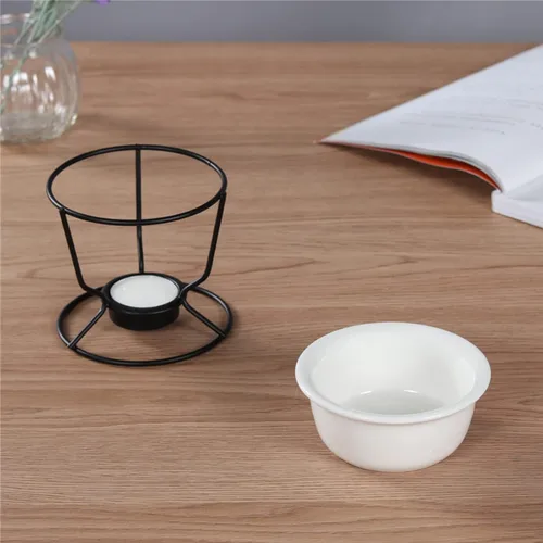 Miniatura 9 de 2 calentadores de mantequilla para mariscos, calentadores de mantequilla de cerámica para chocolate o queso, para fondue, aptos para lavavajillas