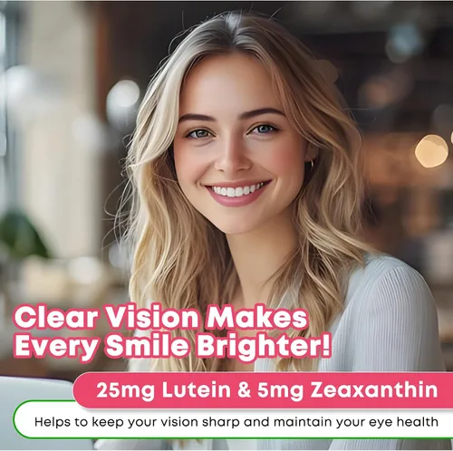 Miniatura 5 de Gomitas de suplementos de luteína y zeaxantina, suplemento avanzado de vitaminas para los ojos con arándano, azafrán, semilla de uva, omega 3