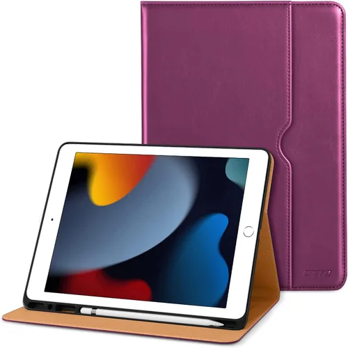 Miniatura 42 de DTTO para iPad de 9ª/8ª/7ª generación de 10.2 pulgadas 2021/2020/2019, funda tipo cartera de negocios de cuero premium con soporte para Apple Pencil