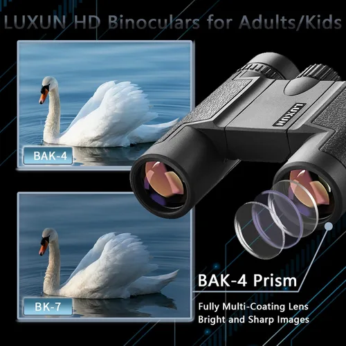 Miniatura 3 de LUXUN Binoculares compactos para adultos y niños, 15 x 25 pulgadas, mini prismáticos de alta potencia, binocular pequeño para observación de aves