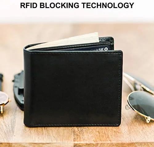 Miniatura 3 de Billetera plegable RFID de cuero para hombre con bolsillo frontal delgado extraíble, Negro -, Classic