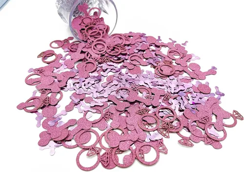 801 piezas de decoración de fiesta de confeti rosa con purpurina rosa para el día de San Valentín, celebración, boda, compromiso
