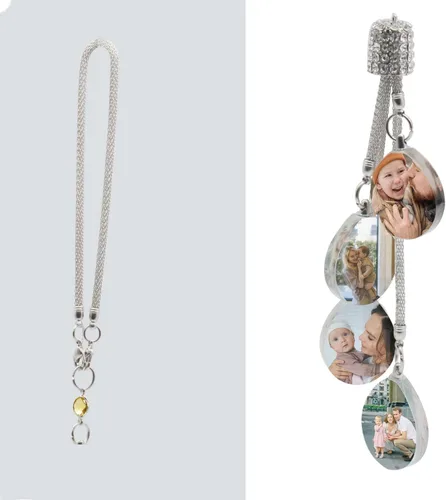 Miniatura 5 de AIFLM Adornos Personalizados de Foto de Cristal para Colgar en Coche Adornos Personalizados Estéticos para Espejo Adornos Personalizados
