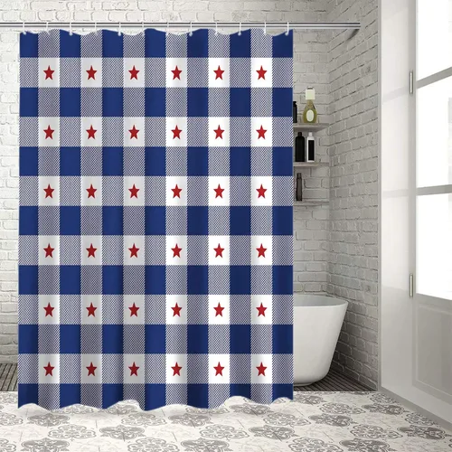 Miniatura 4 de Cortina de ducha del Día de la Independencia del 4 de julio, 72 x 72 pulgadas, cortinas de baño patrióticas con bandera estadounidense, cortina