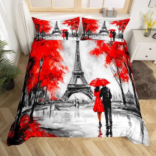 Miniatura 23 de Erosebridal Juego de ropa de cama de faro, tamaño individual, funda de edredón náutica de gaviota, funda de edredón con estampado de paisaje marino