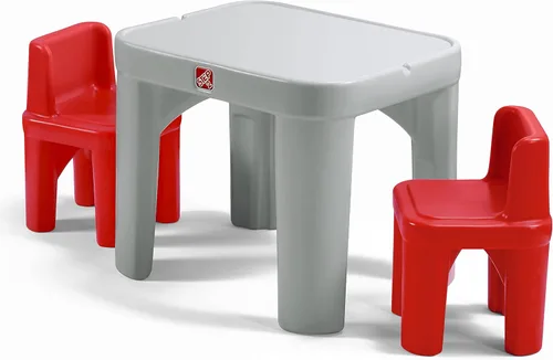 Set de mesa y sillas Step2 Mighty My Size para niños, mesa de actividades de sala de juegos para manualidades, hecha de plástico duradero, para Gris