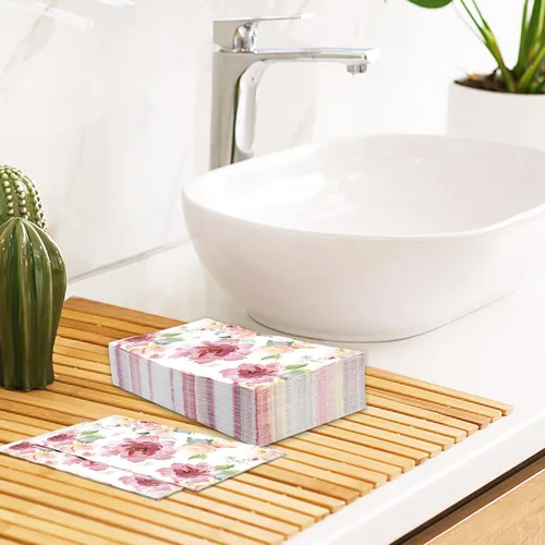 Miniatura 7 de 50 servilletas de papel florales de acuarela para invitados, servilletas desechables de 3 capas, servilletas de papel decorativas para boda, novia