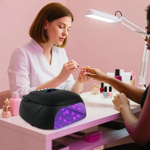 Miniatura 2 de Lámpara de uñas LED UV recargable de 126 W, secador de uñas inalámbrico portátil con sensor automático y 4 ajustes de temporizador, lámpara