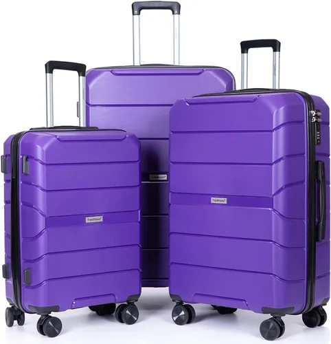 Travelhouse Juego de equipaje, 3 piezas de maleta con ruedas giratorias, cerraduras TSA para equipaje de 20 pulgadas, 24 pulgadas y 28 pulgadas para