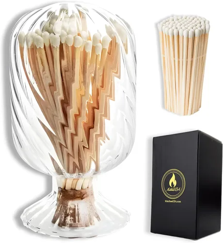 Miniatura 6 de Incluye cerillas. Helice Spiral Glass Match Cloche Tarro decorativo en espiral para exhibición de velas