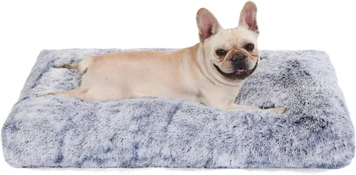Miniatura 31 de Bedfolks Cama Impermeable para Jaula de Perro, Cama de Felpa para Perros con Funda Lavable Extraíble, Almohadón de Jaula de Perro de Piel Sintética