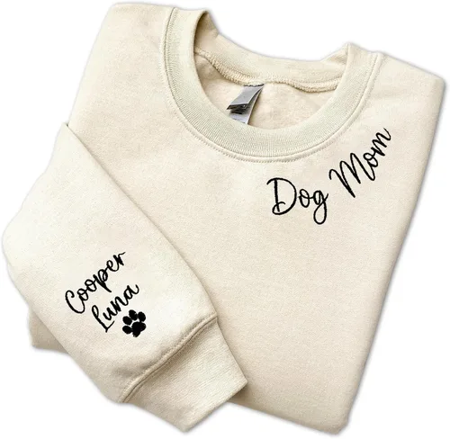 Miniatura 24 de GodLover Custom Dog Mom Embroidered Sweatshirt, Personalized Pet Lover Hoodie, Gift for Women, Mothers Day, Christmas Estilo 03.