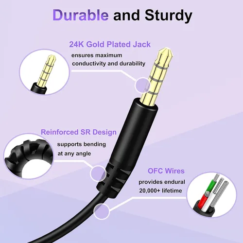 Miniatura 6 de Cable de audio de repuesto para auriculares Bose de 0.138 in a 0.098 in compatible con Bose 700 Quietcomfort 25 QC25 35 QC35 QC35II 45 QC45 JBL Tune