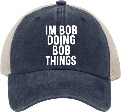 Miniatura 8 de Im Bob Doing Bob Things - Sombrero de camionero para hombre, sombrero de malla vintage para verano Azul Marino-06