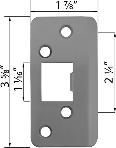 Miniatura 2 de Stone Harbor Hardware Jamb Saver Strike Plato, 1-7/8" x 3-5/8", 2-1/4" de centro a centro, latón antiguo