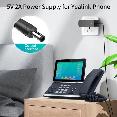 Miniatura 3 de Cargador para teléfono Yealink Adaptador de fuente de alimentación AC DC compatible con teléfonos IP Yealink SIP-T29G, T46S T48S, T58A, T58-CAM